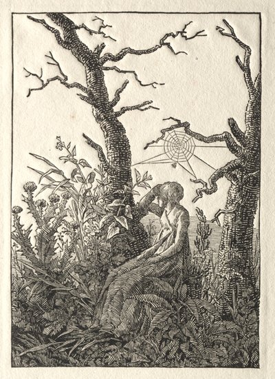 A nő a pókhálóval a csupasz fák között, 1803. alkotó: Caspar David Friedrich