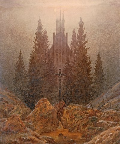 A kereszt a hegyekben alkotó: Caspar David Friedrich