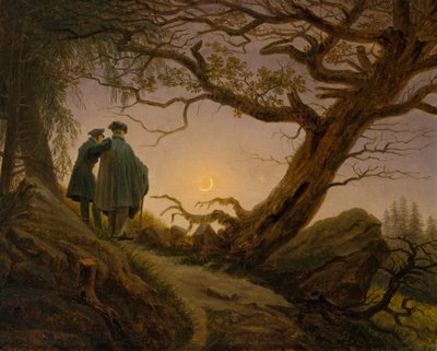 Két ember szemlélődik a Holdon, kb. 1825-30. alkotó: Caspar David Friedrich