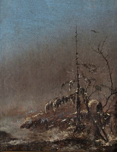 Hóval borított kis fa alkotó: Caspar David Friedrich