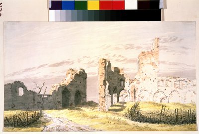 ""Kilátás egy kolostor romjaira Eldena kolostor Eldenben) Akvarell: Caspar David Friedrich (1774-1840) 19. századi Puskin Múzeum Moszkva alkotó: Caspar David Friedrich