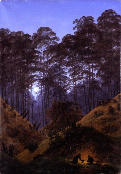 Az erdő belseje holdfényben alkotó: Caspar David Friedrich