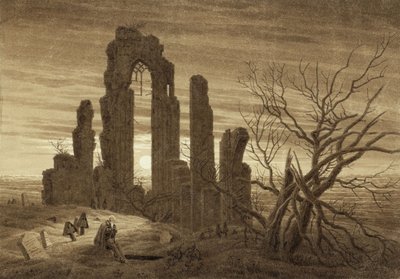 Tél – Éjszaka – Öregség és halál (az 1803-as „A nap szakaszai és az ember életkorszakai” című ciklusból) alkotó: Caspar David Friedrich