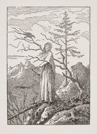 Nő Hollóval a mélységben alkotó: Caspar David Friedrich