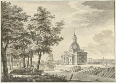 Kilátás az újonnan épült Muiderpoortra, 1771 alkotó: Caspar Jacobsz. Philips