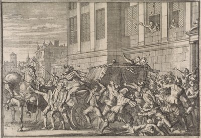 Támadás Madridnál Olivares gróf Gaspard de Gusmán hintója ellen, 1643 alkotó: Caspar Luyken (attributed to)