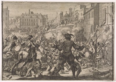 Prága elfoglalása a svéd hadsereg által, 1648 alkotó: Caspar Luyken (attributed to)