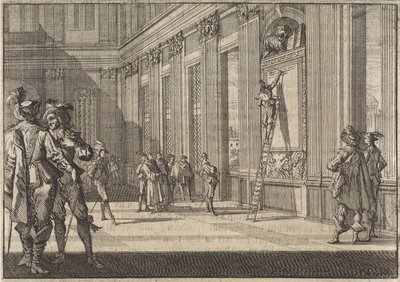 A velenceiek feliratának helyreállítása a római Vatikáni Palotában, 1643 alkotó: Caspar Luyken