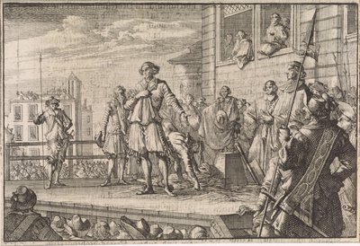 Thomas Wentworth, Strafford grófja az állványról szól az emberekhez, 1641 alkotó: Caspar Luyken