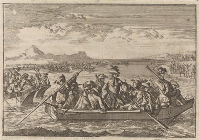 A Savoyából üldözött valdensek bárkákon térnek vissza hazájukba a Genfi-tavon át, 1689-ben alkotó: Caspar Luyken