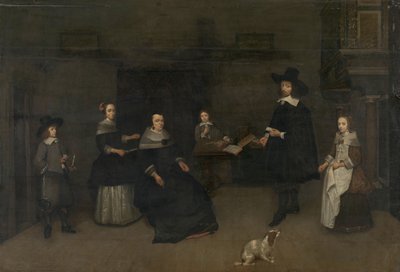 Családi jelenet alkotó: Caspar Netscher (attributed to)
