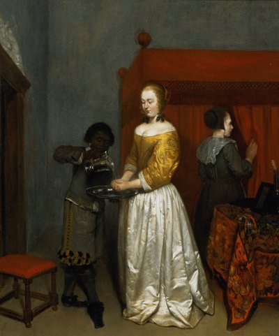 Kézimosó hölgy, 1657 (panel) alkotó: Caspar Netscher