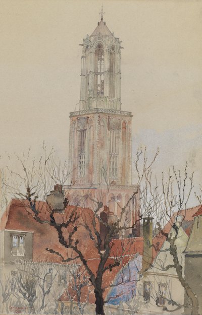 Az utrechti katedrális tornya, Hollandia, 1898. alkotó: Cass Gilbert