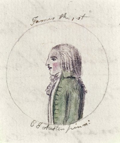 I. James, 1790 körül (toll, tinta és WC papíron) alkotó: Cassandra Austen