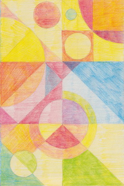 Színes absztrakt geometria alkotó: Catalina Somolinos