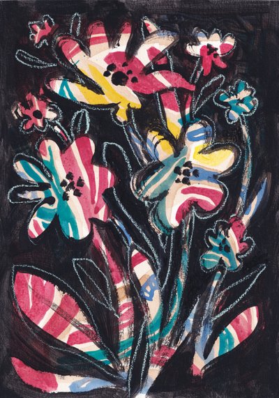 Színes csíkos virágok alkotó: Catalina Somolinos