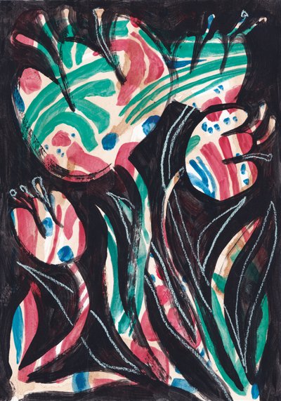 Élénk, absztrakt virágok alkotó: Catalina Somolinos