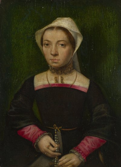 Egy hölgy rózsafüzérrel, c. 1550 alkotó: Catharina van Hemessen