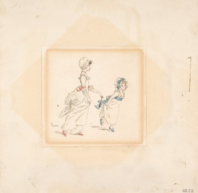 Nő és gyermek, 1883. alkotó: Catherine Greenaway