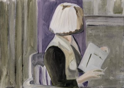 26.03.20 kitartóan próbálta rávenni a lányt, hogy menjen el vele, 2020 (olaj, papír) alkotó: Cathy Lomax