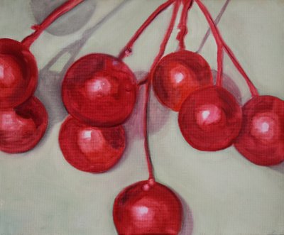 Cseresznye, 2013 (olaj, papír) alkotó: Cathy Lomax