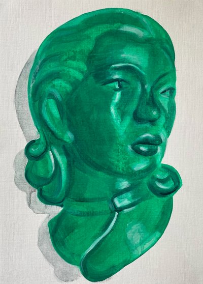 Conceal, 2021 (olaj, papír) alkotó: Cathy Lomax