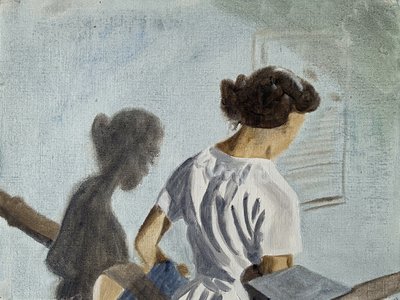 Makacs volt, 2023 (olaj, papír) alkotó: Cathy Lomax