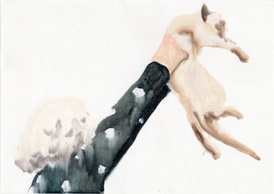 Visszavették a cicát..., 2016 (olaj, papír) alkotó: Cathy Lomax