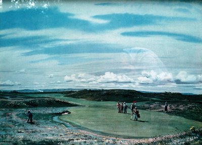 Cecil Aldin 1870-1935, golfpálya képzőművészeti nyomata, c1920 alkotó: Cecil Charles Windsor Aldin