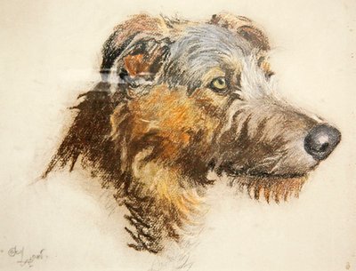 Egy skót szarvaskutya (pasztell színezett papíron) alkotó: Cecil Charles Windsor Aldin