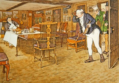 "Tupman úr az asztalnál ült, a lehető legkülönbözőbben egy emberhez, aki búcsút vett ebből a világból" alkotó: Cecil Charles Windsor Aldin