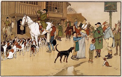 Álljon meg a fogadóban nyúlvadászat közben. Cecil Aldin akvarellje (1870-1935) alkotó: Cecil Charles Windsor Aldin