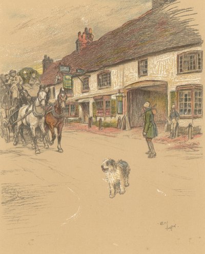 Az Angel Inn, Woolhampton alkotó: Cecil Charles Windsor Aldin