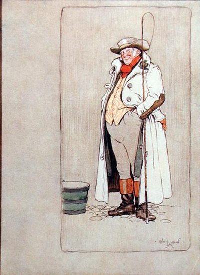The Stage Coachman, illusztráció Washington Irving (1783-1859) „Old Christmas” című művéből, kiadó: Hodder és Stoughton alkotó: Cecil Charles Windsor Aldin