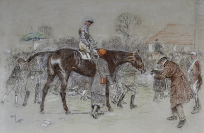Vezessen a győztesben, miközben a bukmékerek ujjonganak, 1920-25 (pasztell) alkotó: Cecil Charles Windsor Aldin