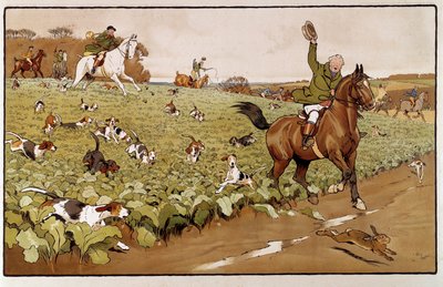 Cecil Aldin (1870-1935) akvarellje 19. századi magángyűjtemény alkotó: Cecil Charles Windsor Aldin