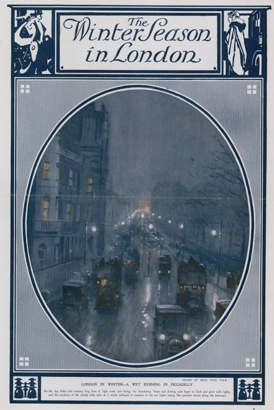 London télen - egy esős este a Piccadillyn alkotó: Cecil King