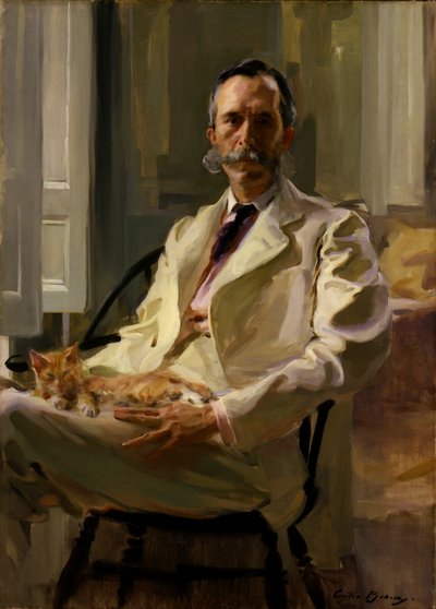 Ember a macskával Henry Sturgis Drinker, 1898. alkotó: Cecilia Beaux