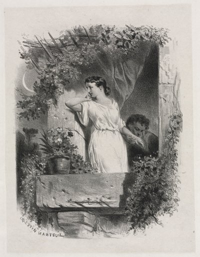 Az erkélyen alkotó: Celestin Francois Nanteuil