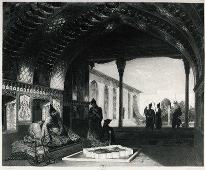 A tükörcsarnok a jereváni Sardar palotában, Celestin Francois Nanteuil (1813-1873), Örményország alkotó: Celestin Francois Nanteuil