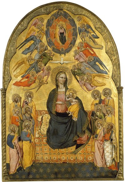 Az alázatosság Szűza a Szentatyával, a Szentlélekkel és a tizenkét apostollal alkotó: Cenni di Francesco di ser Cenni