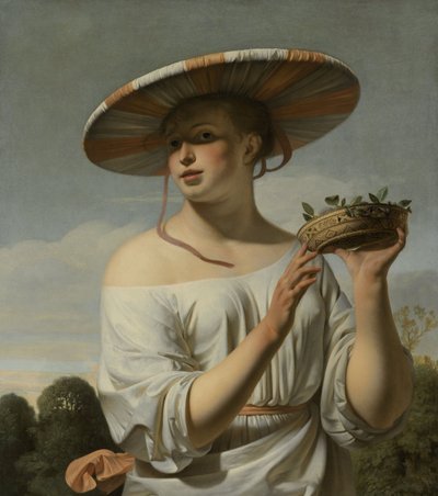 Lány nagy kalapban, 1645-50 körül (olaj, vászon) alkotó: Cesar Boetius van Everdingen