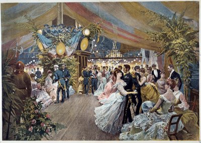 Bál a hajó fedélzetén Illusztráció: Cesare Detti (1847-1914) 19. századi Párizs, Musee Carnavalet alkotó: Cesare Auguste Detti