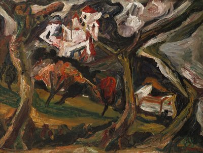 Táj, 1919 körül (olaj, vászon) alkotó: Chaim Soutine