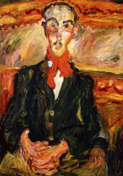 Férfi vörös sálban; A vörös sálas ember, 1921 körül alkotó: Chaim Soutine