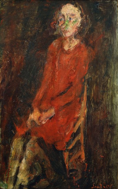 fiatal nő pirosban; Fiatal nő pirosban, 1928 alkotó: Chaim Soutine