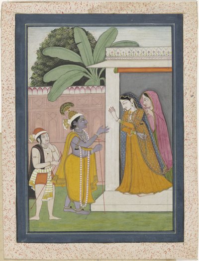 Radha nem adja vissza Krsnának a furulyáját alkotó: Chajju (attributed to)