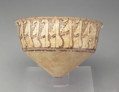 Kúpos tál leopárdmintával, ie 3500-3000 (buff cserépedény) alkotó: Chalcolithic