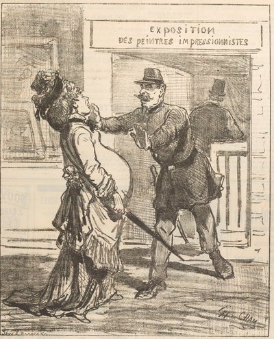 Madame, nem tanácsos belépni!. Le Charivari, 1877. április 16., 1877. alkotó: Cham