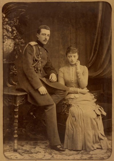 Michel Mikhailovtch de Russie és Anastasia Mikhailovna de Russie – Michael Mihajlovics orosz nagyherceg és Anasztázia Mihajlovna orosz nagyhercegnő, szerző: Bergamasco, Charles (Karl) (1830-1896). Albumin Photo, c. 1880. Orosz állami film és fotó alkotó: Charles Bergamasco